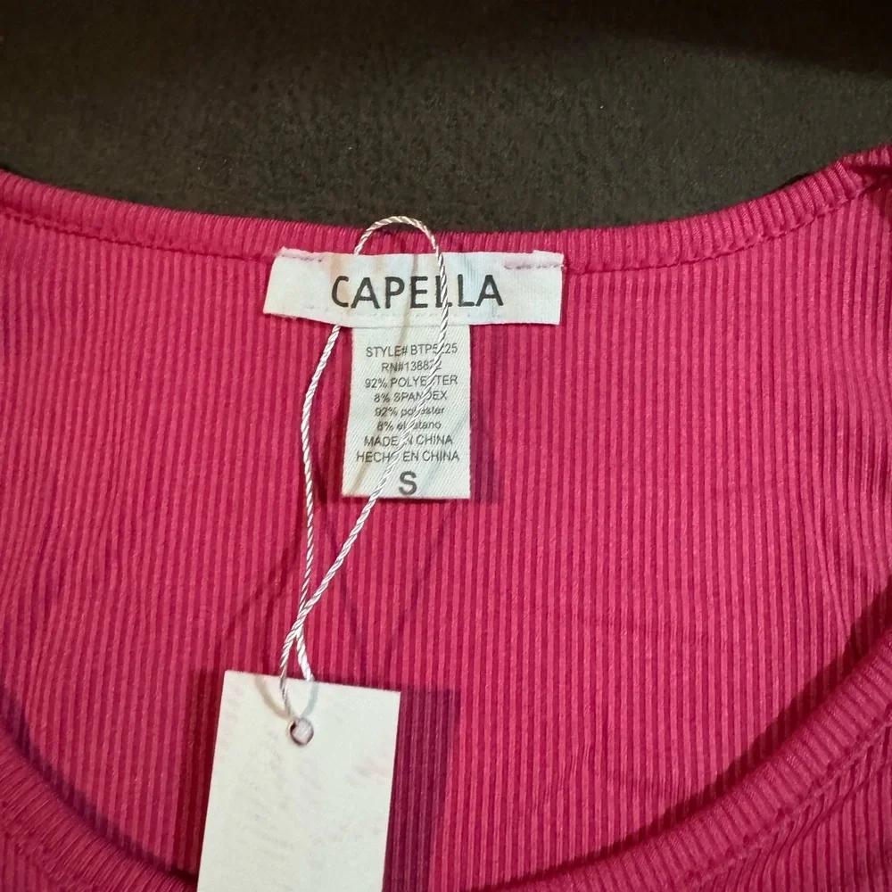 Capella Pink Ribbed Lounge Set | Crop Tank & Drawstring Shorts | New‎ With Tags